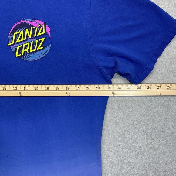 Santa Cruz T-Shirt Men’s Large Blue Ombre Front Back Graphic Skatewear - Picture 8 of 14